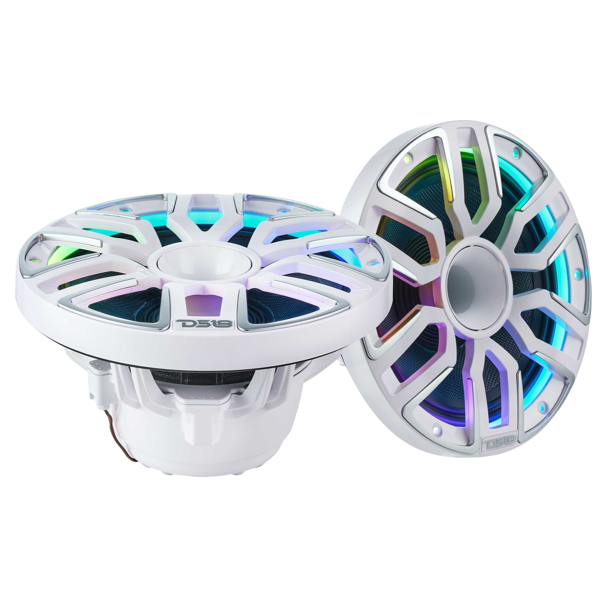Alt View 1. DS18 Audio - 8" Hybrid Coaxial Speaker With Kevlar Cone, Compression Driver and Neodymium Magnet | 200W RMS 4-Ohm - White.