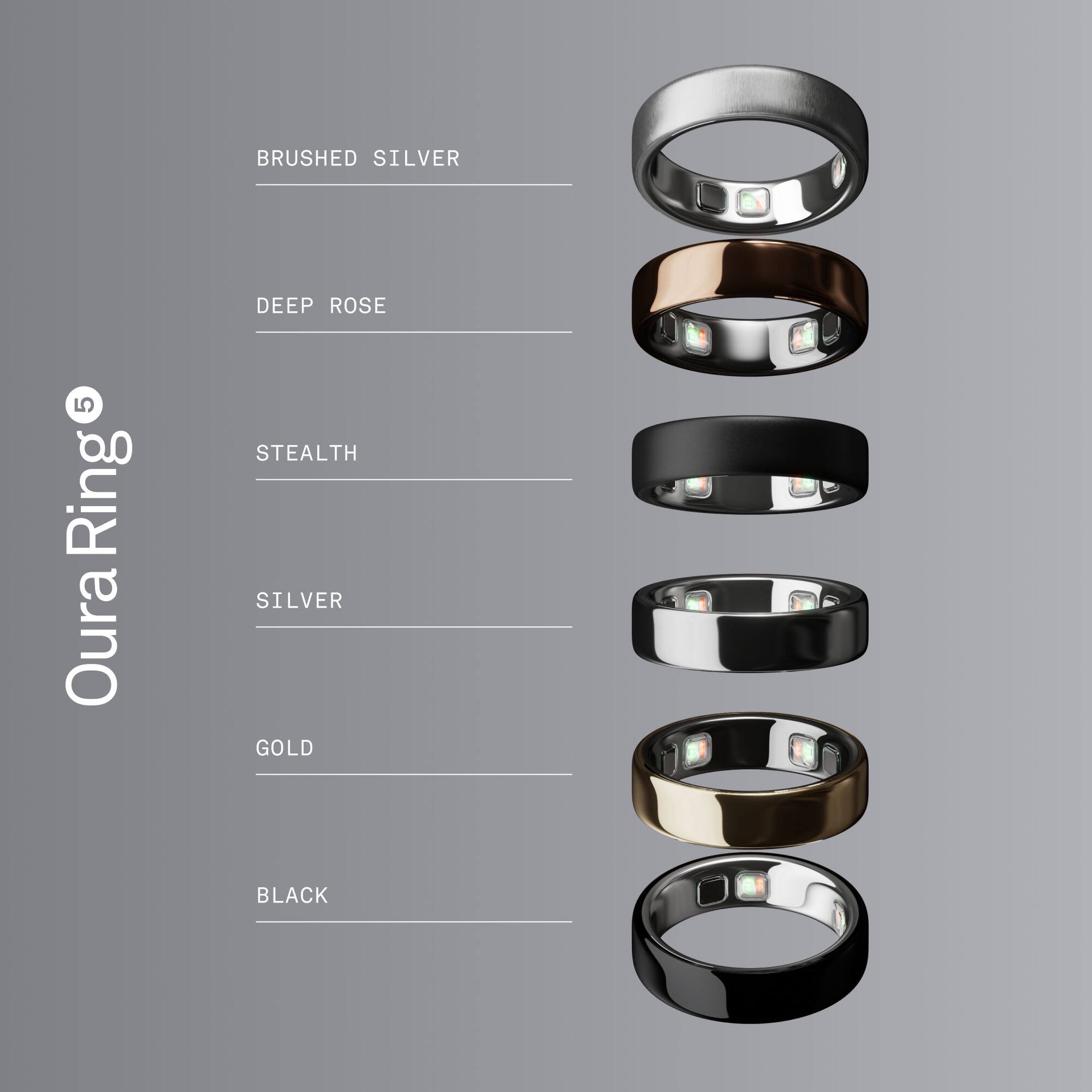 BRUSHED SILVER  
DEEP ROSE  
STEALTH  
SILVER  
GOLD  
BLACK