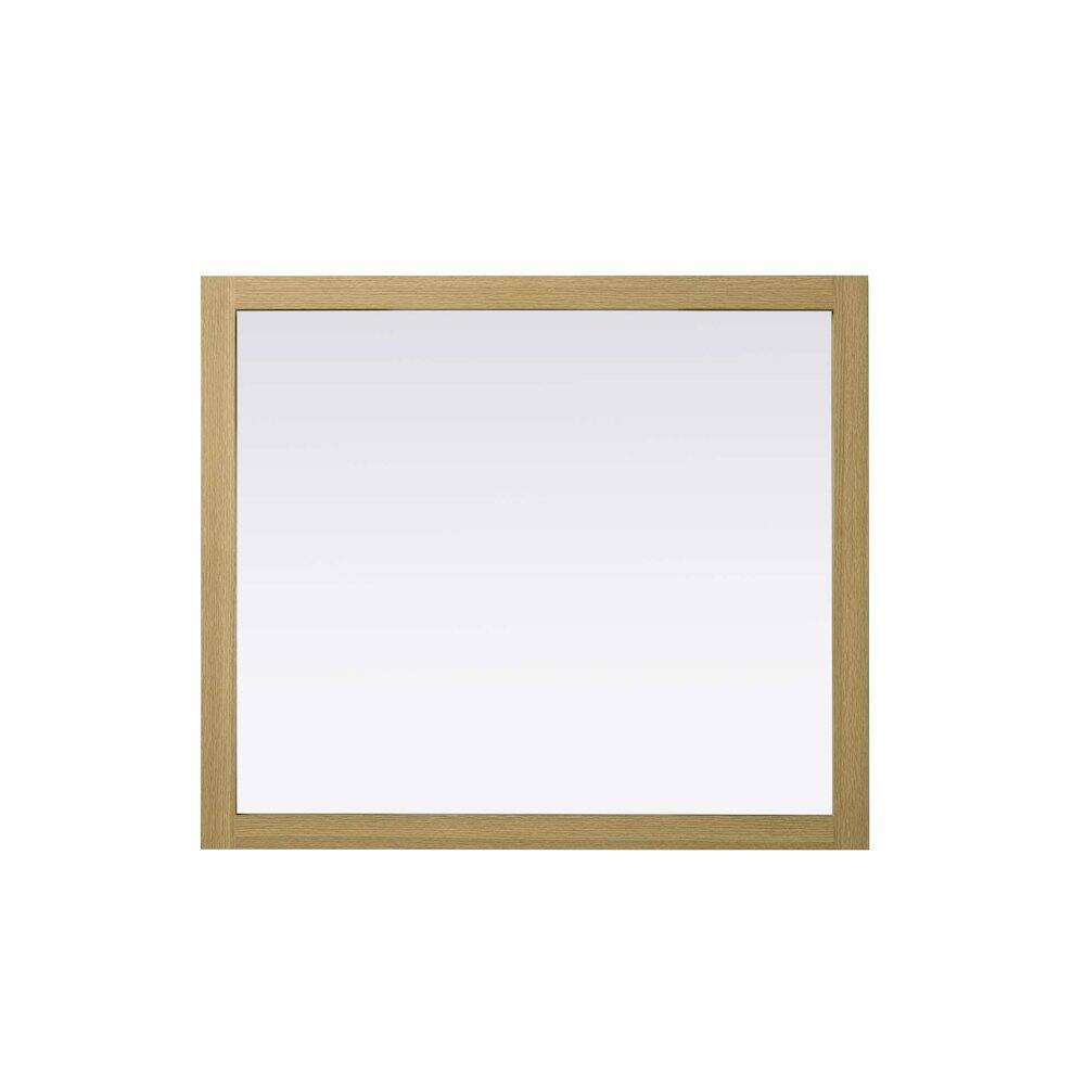 Alt View 2. Elegant Kitchen and Bath - Noah Wooden Rectangle Mirror 42 x 36 in Honey Brown - Honey Brown.