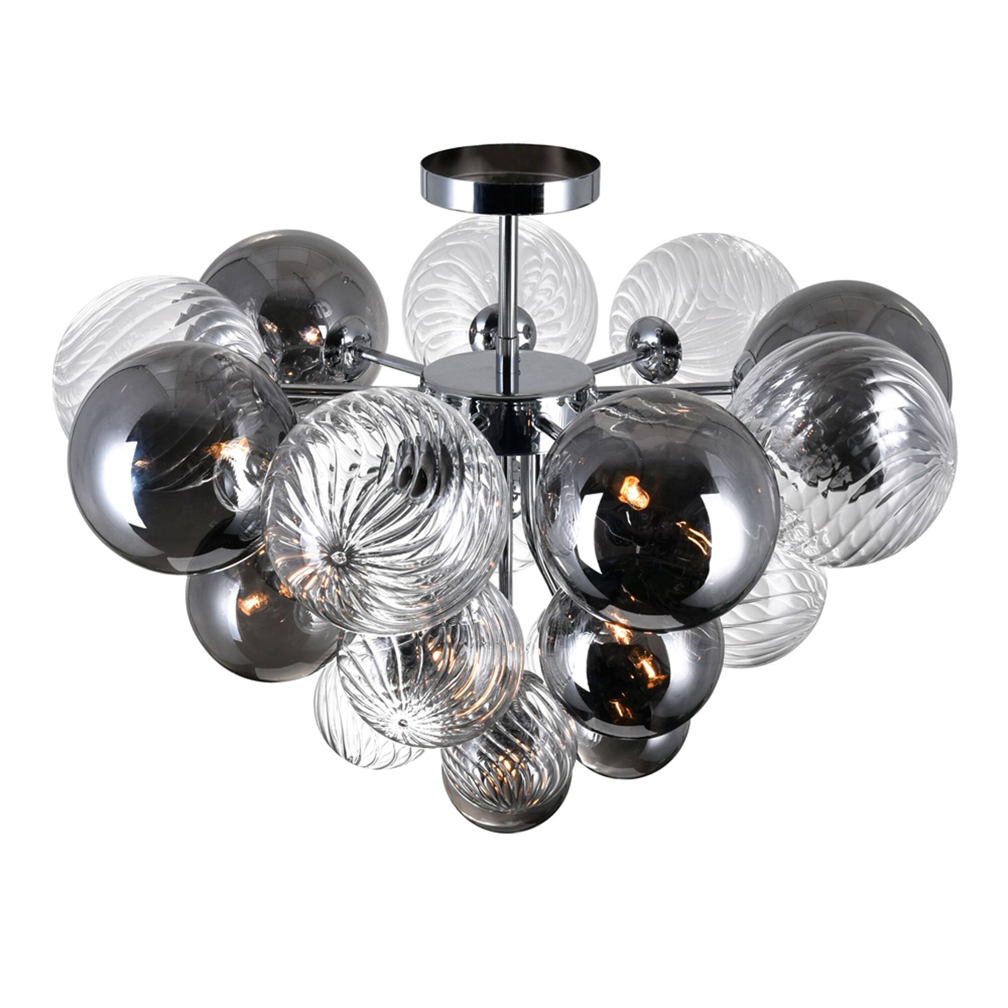 Left. CWI Lighting - Pallocino 10 Light Flush Mount With Chrome Finish - Chrome.