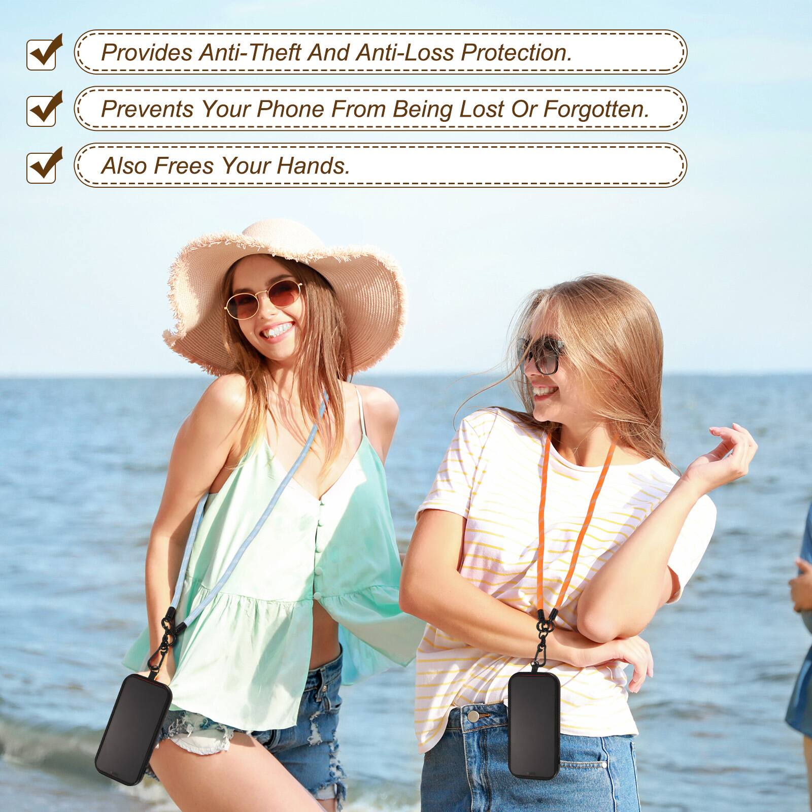 - Provides Anti-Theft And Anti-Loss Protection.
- Prevents Your Phone From Being Lost Or Forgotten.
- Also Frees Your Hands.