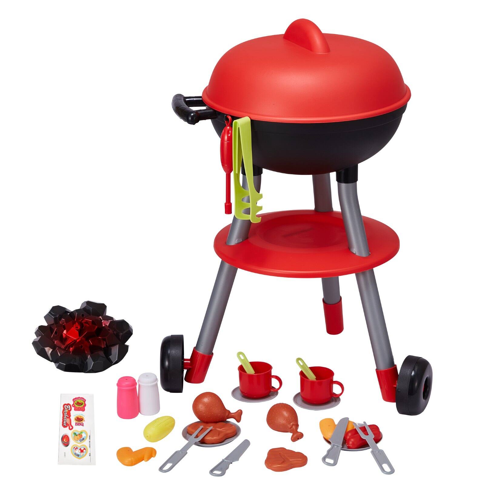 Alt View 8. Glintex - 28PCS BBQ Grill Playset for Kids with Light & Sound, Pretend Cooking Toy Grill for Toddlers, Boys & Girls Ages 3-5.