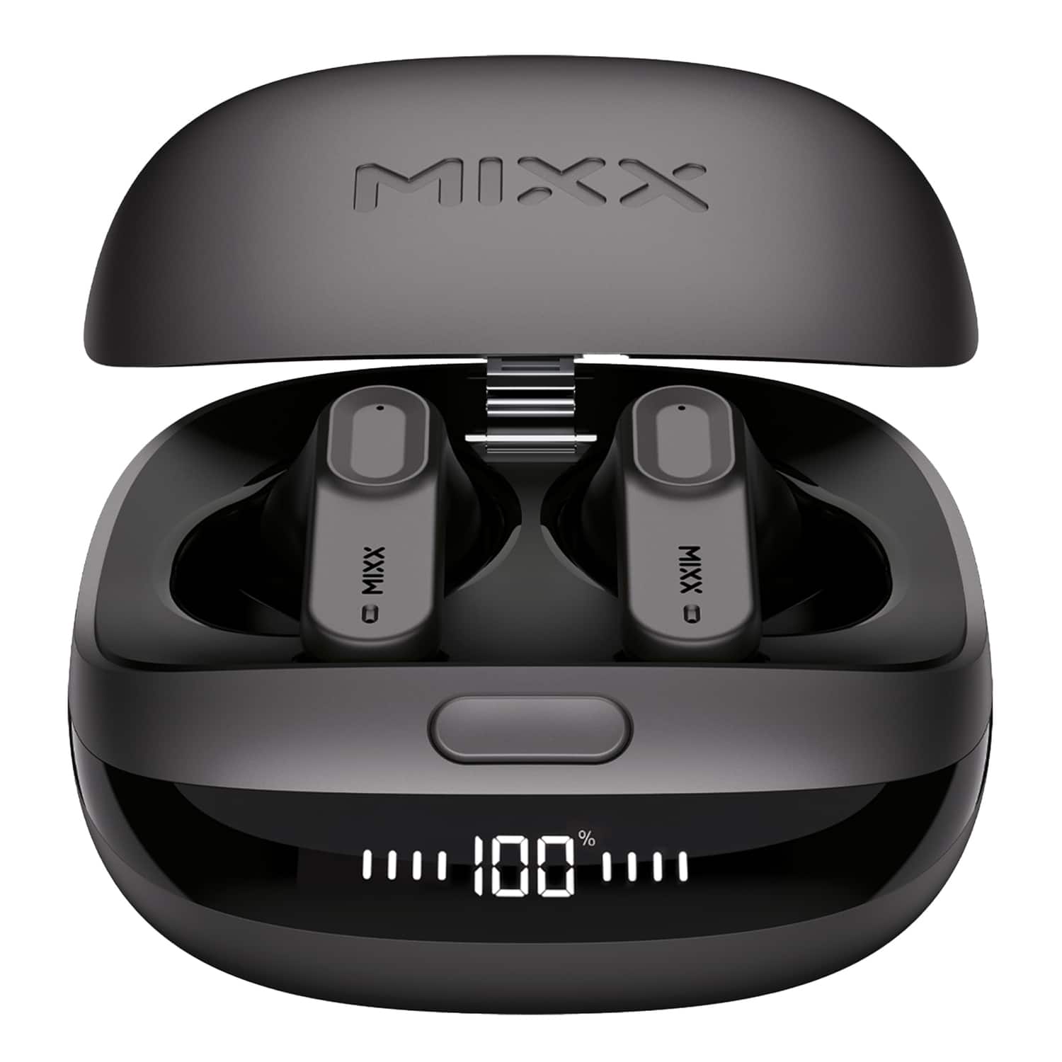 Mixx - StreamBuds Ultra ANC TWS Bluetooth In-Ear Earbuds, Mic, Charging Case, Clear Voice Technology, 28 Hr Play Time - Black