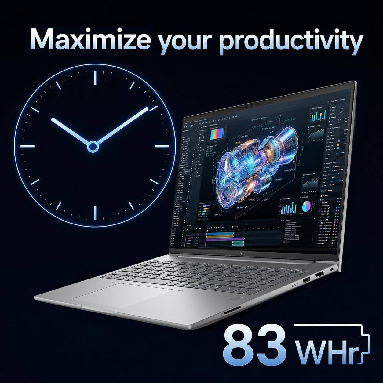 Maximize your productivity  
83 WHr