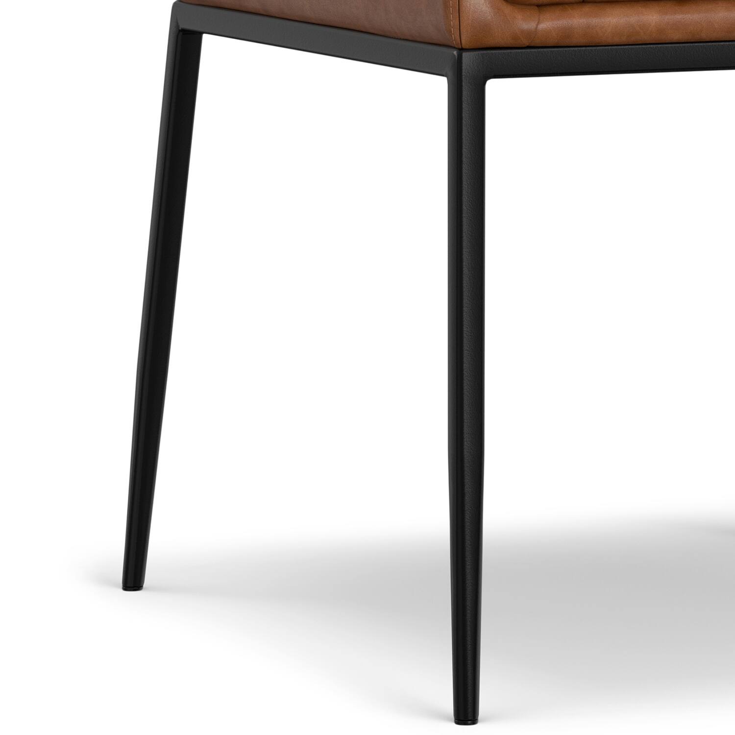 Alt View 4. Simpli Home - Melody Dining Chair (Set of 2) in Distressed Tan Vegan Faux Leather - Distressed Tan.