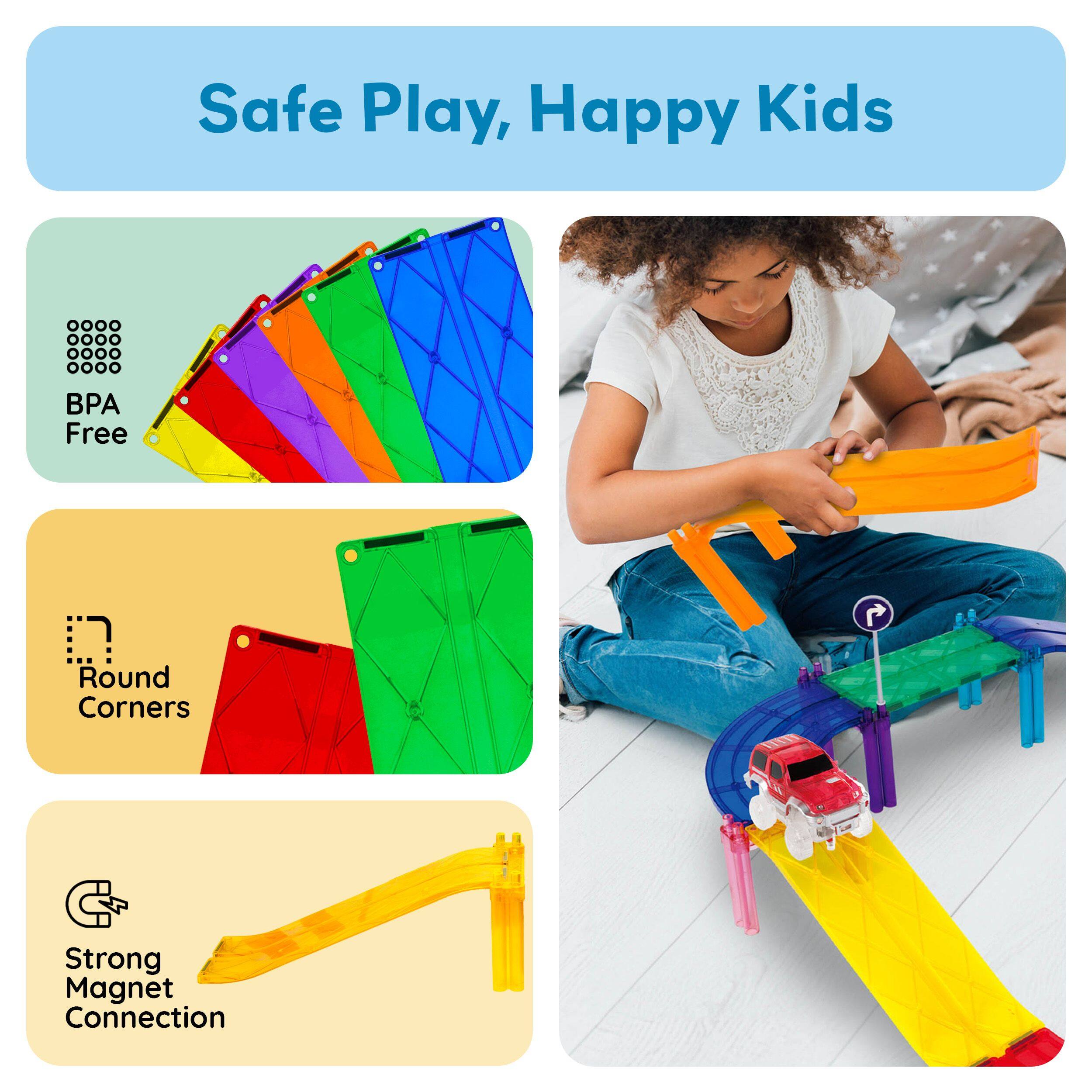Safe Play, Happy Kids
BPA Free
Round Corners
Strong Magnet Connection