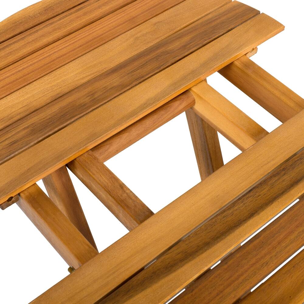 Alt View 8. Loheer - Loheer Foldable Acacia Wood Side Table Teak Finish Outdoor End Table No Assembly - Teak.