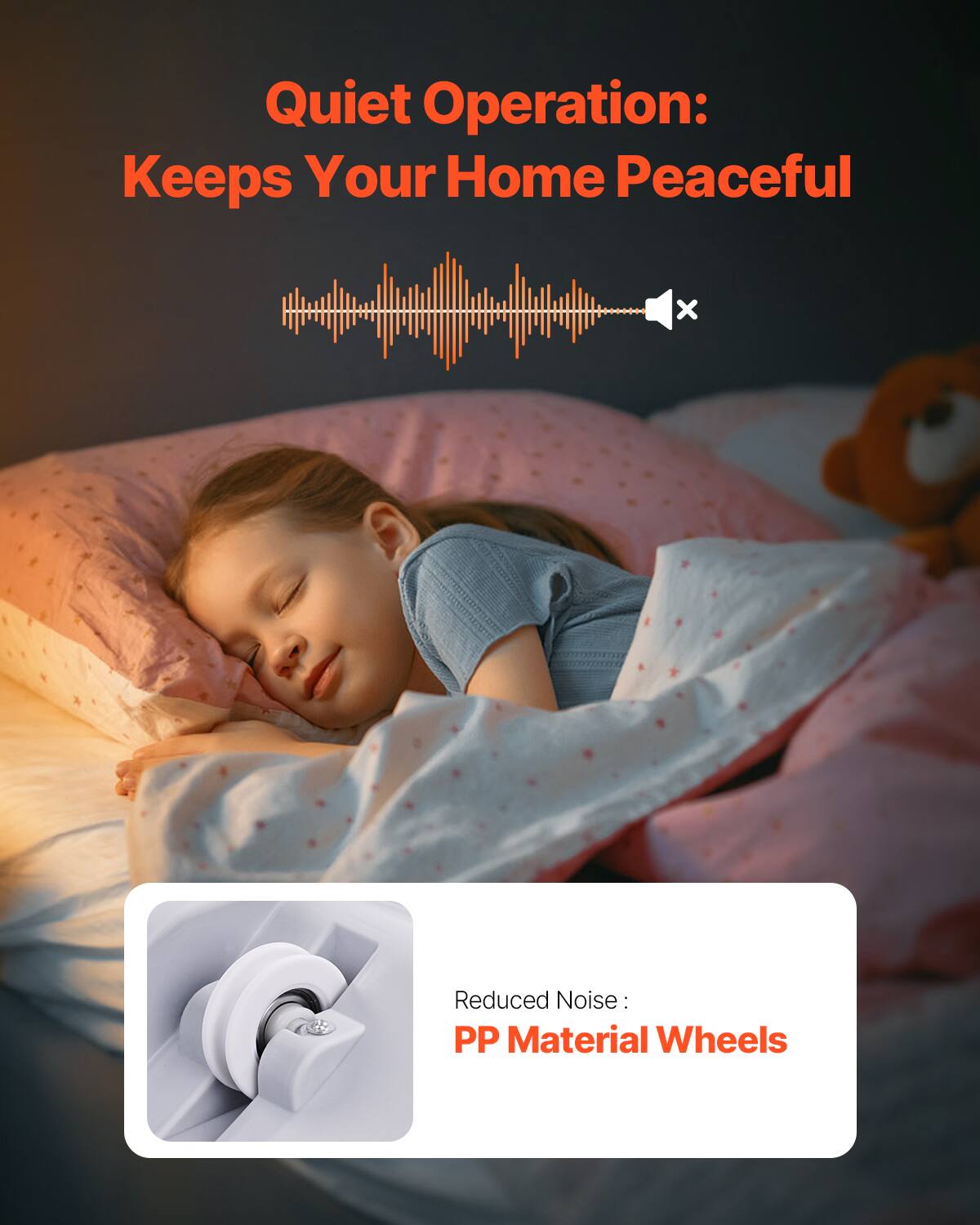 Quiet Operation: Keeps Your Home Peaceful

Reduced Noise: PP Material Wheels