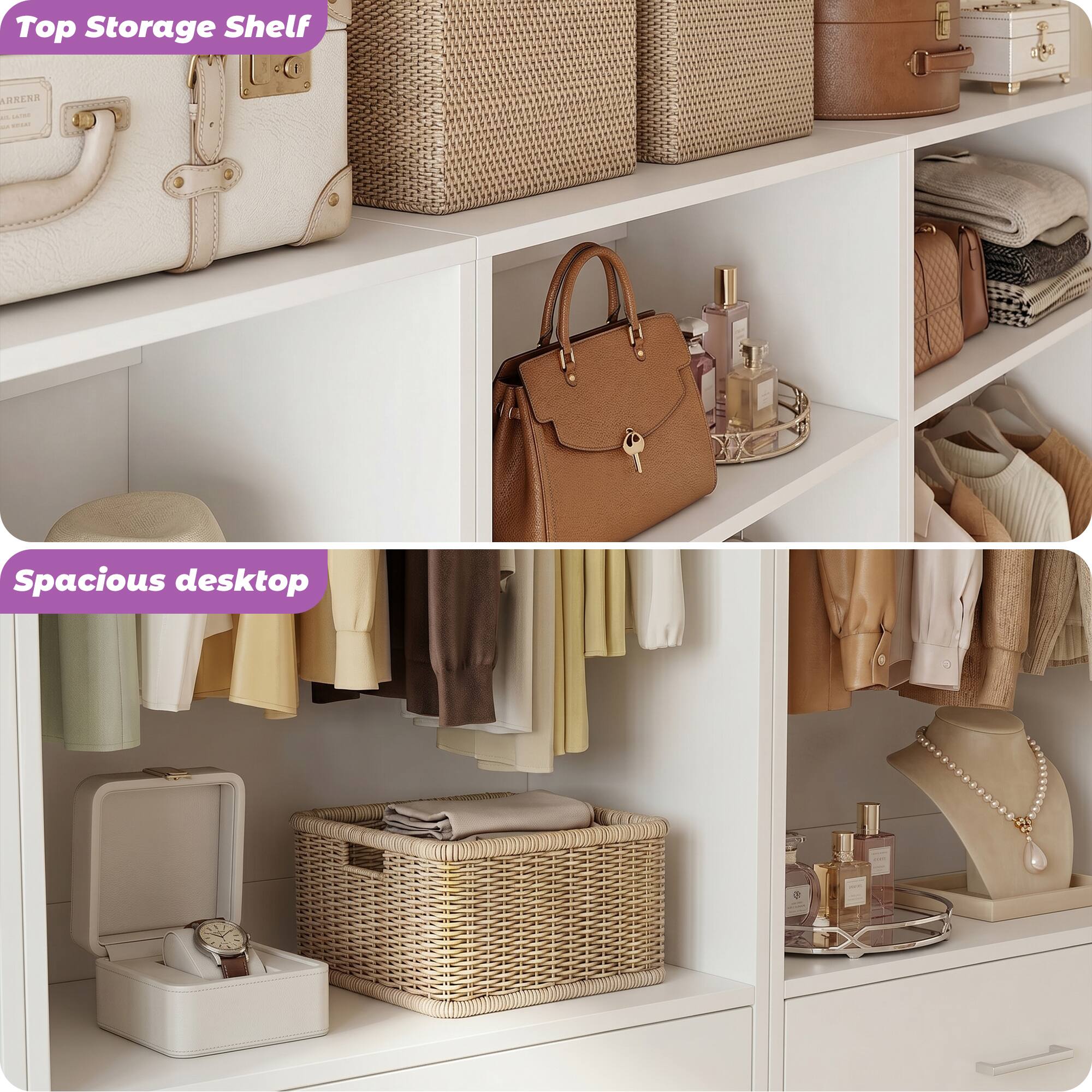 Top Storage Shelf  
AOSENA - T01002OE  
1 Spacious desktop