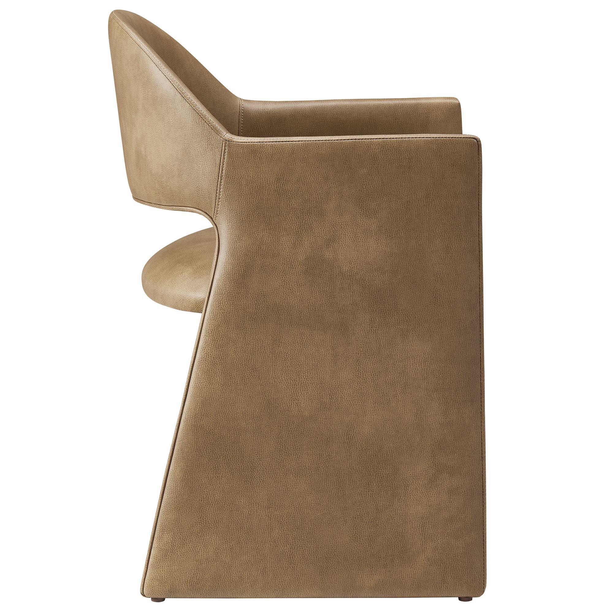 Back. Modway - Talia Vegan Leather Dining Armchair by Modway - Brown.