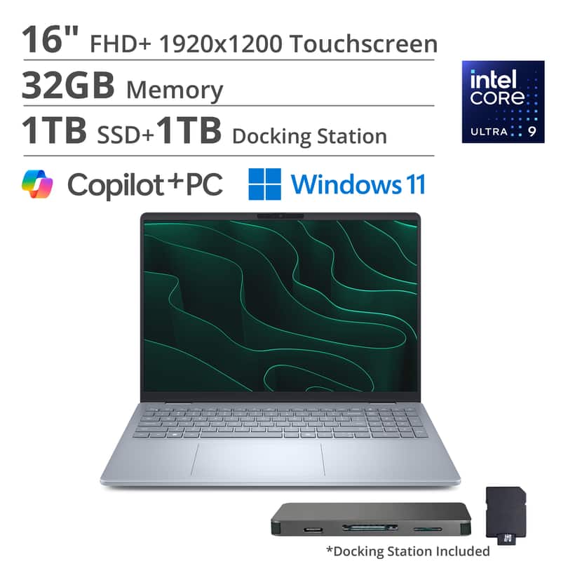 Dell 16 Plus Laptop (Ultra 9 288V, 32GB, 1TB PCIe SSD, 16.0 Touch