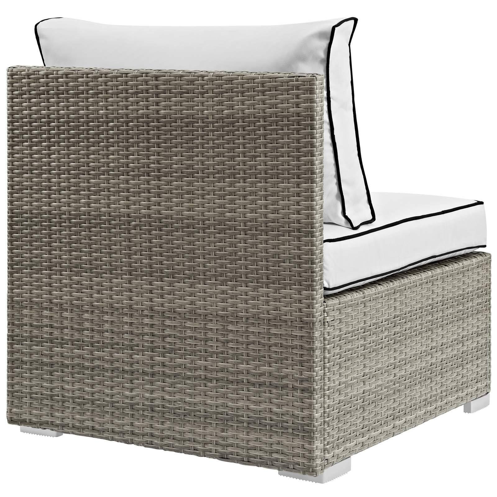 Back. Modway - Repose Outdoor Patio Armless Chair by Modway - Light Gray White.