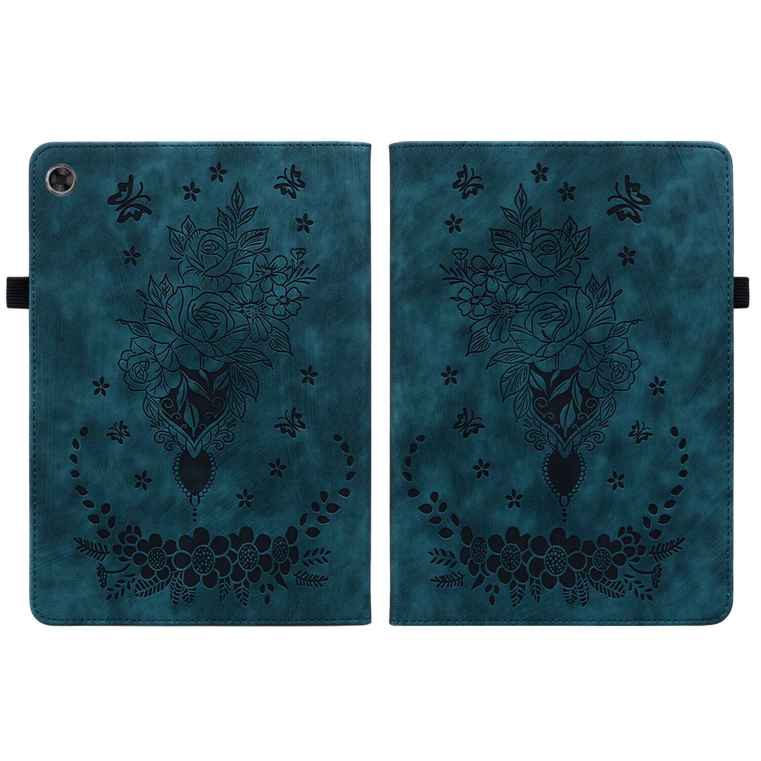 Alt View 2. Dteck - PU Leather Wallet Multi Angle Kickstand Case For Lenovo Tab M10 3rd Gen 10.1 inch Tablet Embossed Cover - Blue.