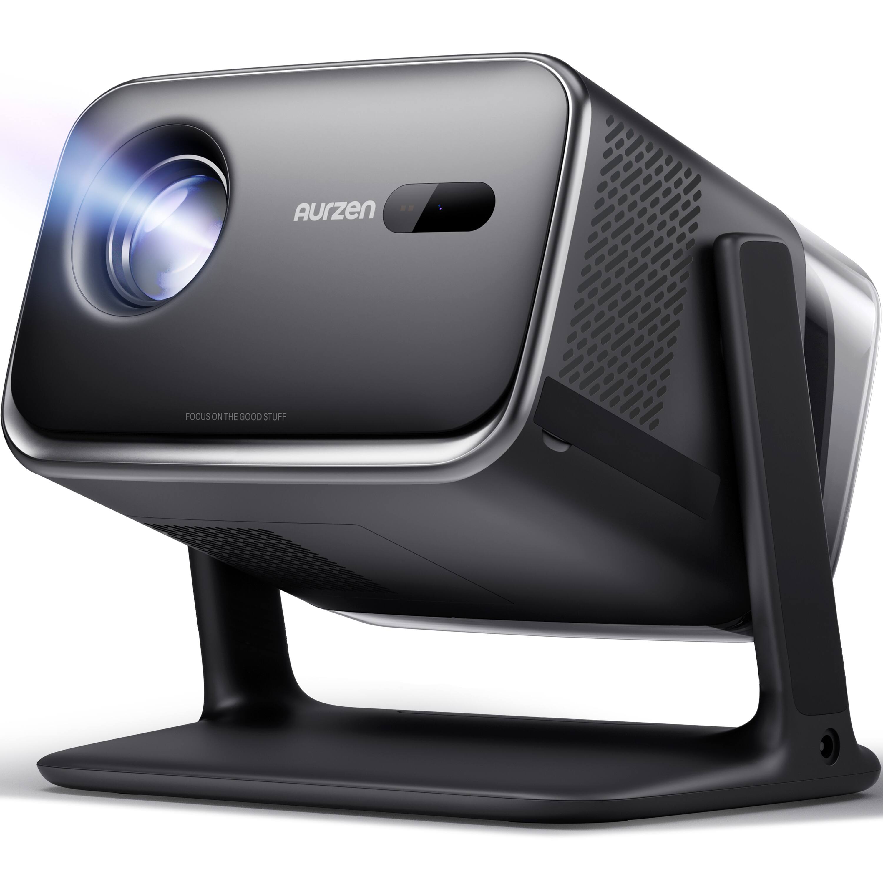 Aurzen - Smart Projector, Built-in Google TV, 20W Visible Speakers, DoIby Audio, TOF Auto Focus, 500 ANSI Lumens - Black
