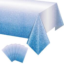 Dapper Styles - Ombre Rose Plastic Tablecloth For Parties Gradient Pastel Disposable Tablecloths Rectangle Tables Light Spr - Blue-1 Pack