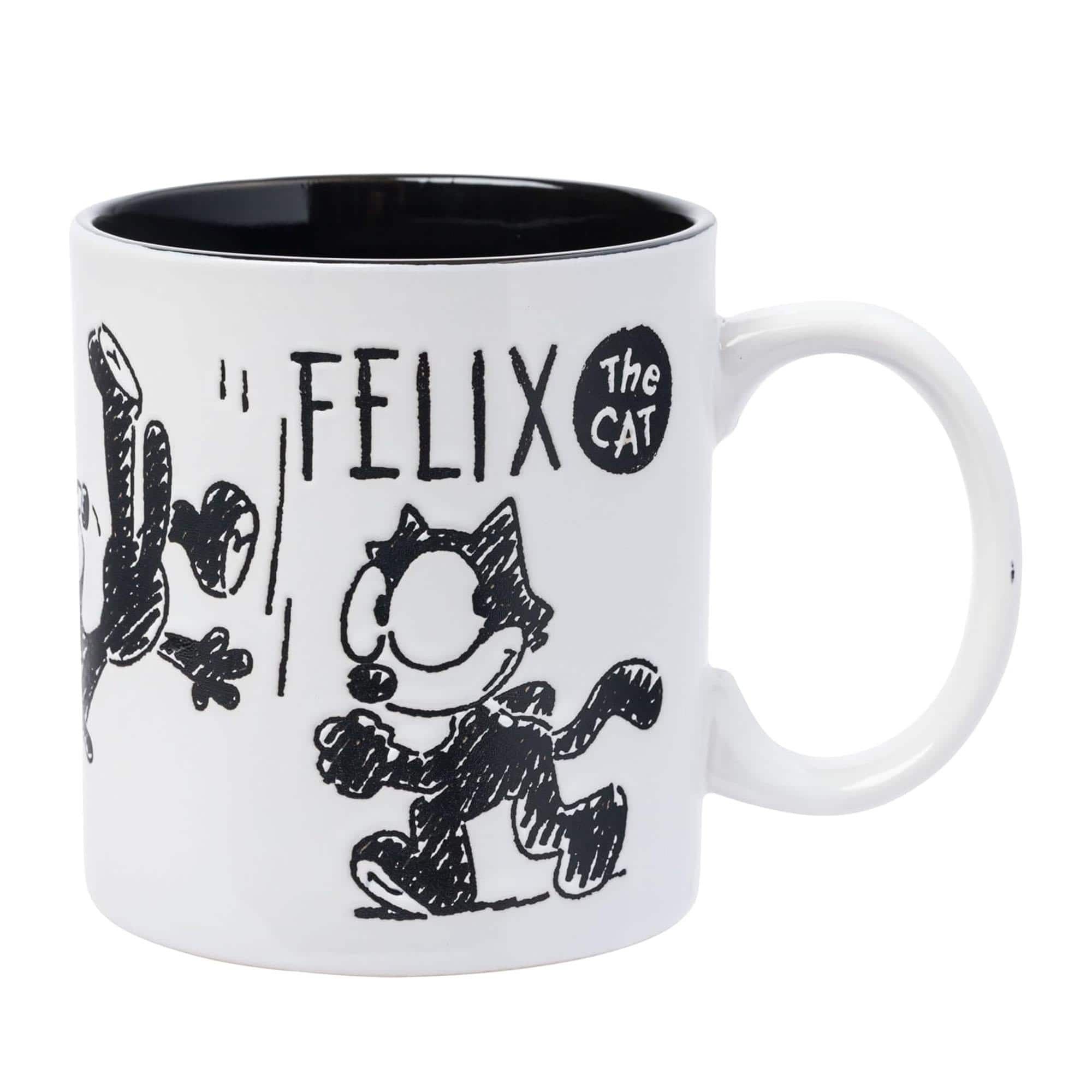 Silver Buffalo - Felix the Cat Hand Drawn 20oz Wax-Resist Ceramic Mug - Multi-Colored
