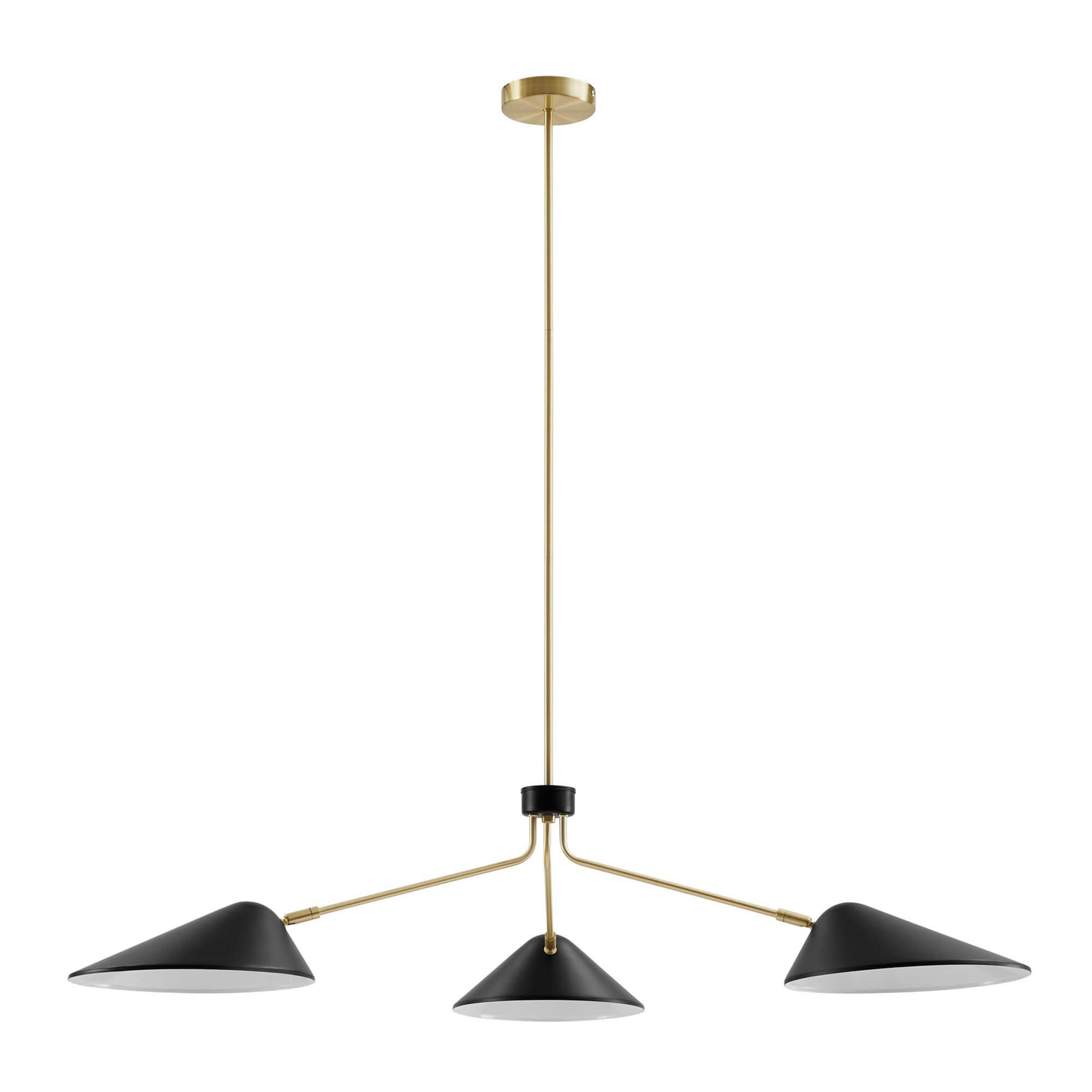 Alt View 1. Modway - Journey 3-Light 14" Arm Pendant by Modway - Black.