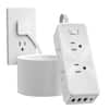 Front. TESSAN - 5 Ft Power Strip Surge Protector, Flat Plug Extension Cord with 6 Outlets and 4 USB Ports (1 USB C) - White.