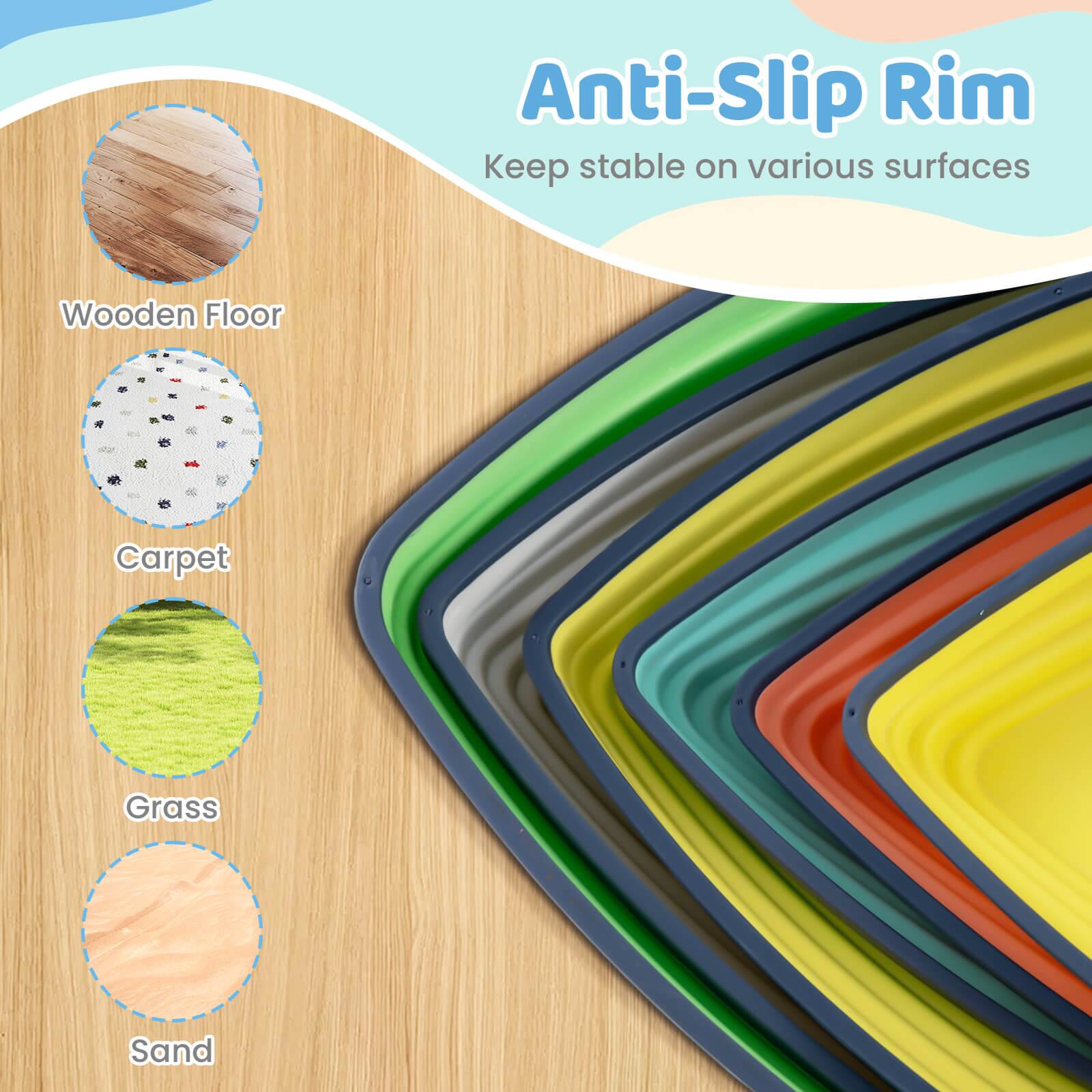 Anti-Slip Rim  
Keep stable on various surfaces  
- Wooden Floor  
- Carpet  
- Grass  
- Sand