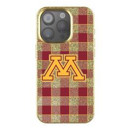 Keyscaper - NCAA - Minnesota Golden Gophers Plaid Bling iPhone Case - 15 - Gold