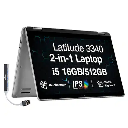 Latitude 3340 2-in-1 Laptop i5 16GB/512GB Backlit Touchscreen IPS A Keyboard SuperCLEAR