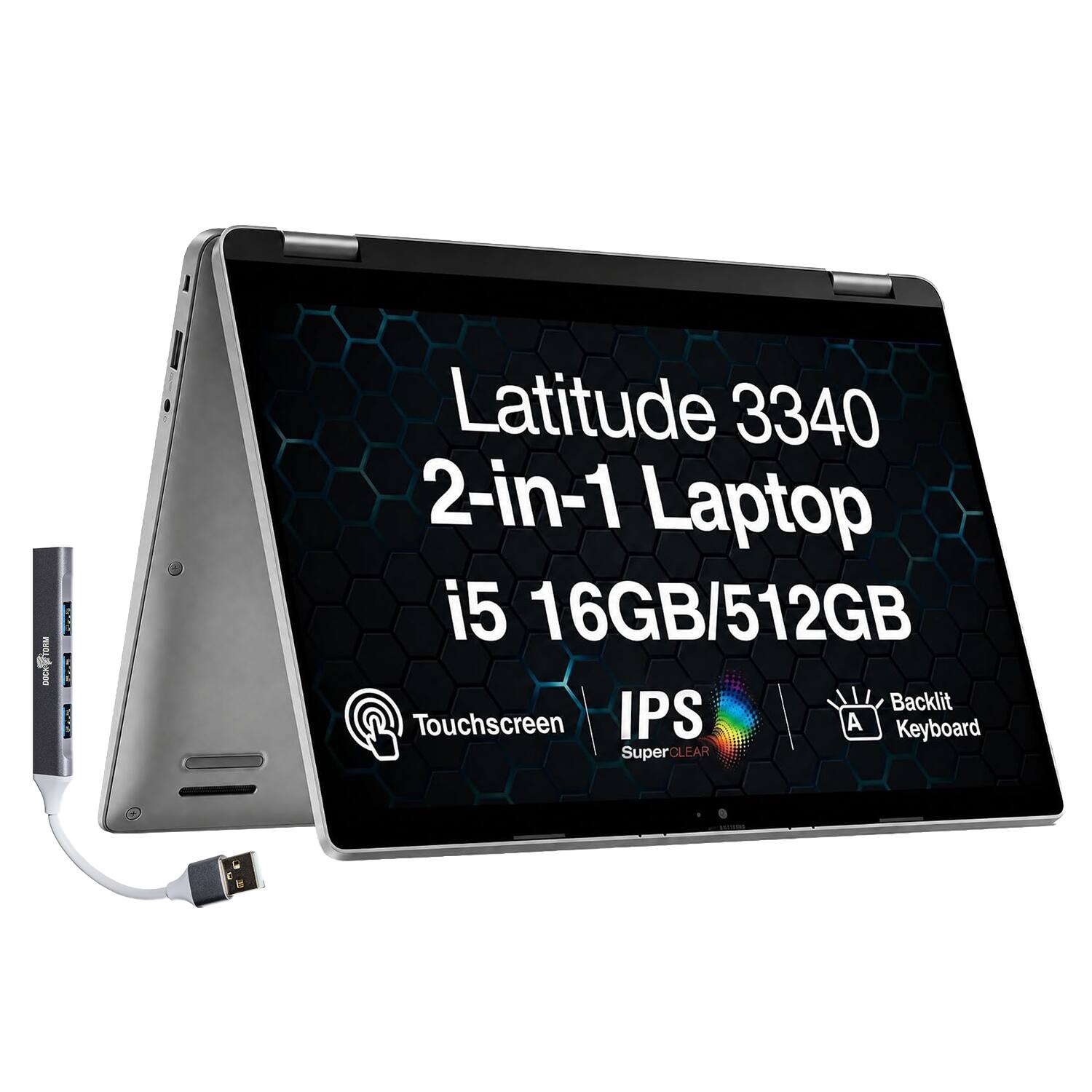 Latitude 3340 2-in-1 Laptop i5 16GB/512GB Backlit Touchscreen IPS A Keyboard SuperCLEAR