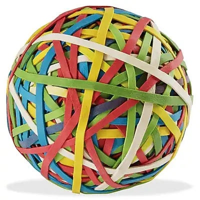 Front. ACCO - Rubber Band Ball, #32, 275/Ball - Multicolor.