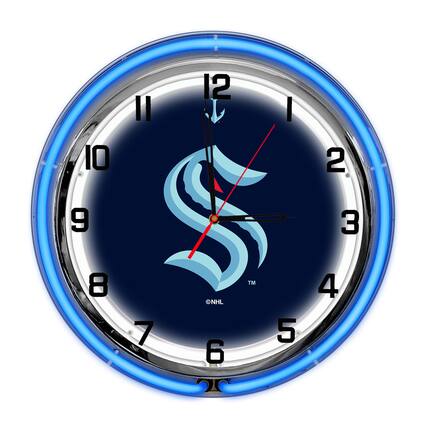 Front. Imperial - Seattle Kraken 18'' Neon Clock - Multicolor.