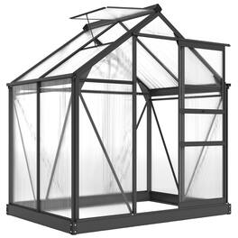 Outsunny - Polycarbonate Greenhouse, Heavy Duty Outdoor Aluminum Walk-in Green House Kit Vent Door