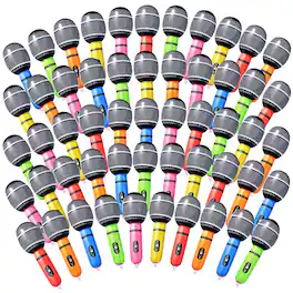 Empire DigiLabs - Inflatable Microphones Assorted Colors Microphone Props Role Play Plastic Toys For Musical Concert Birthday Party - 42