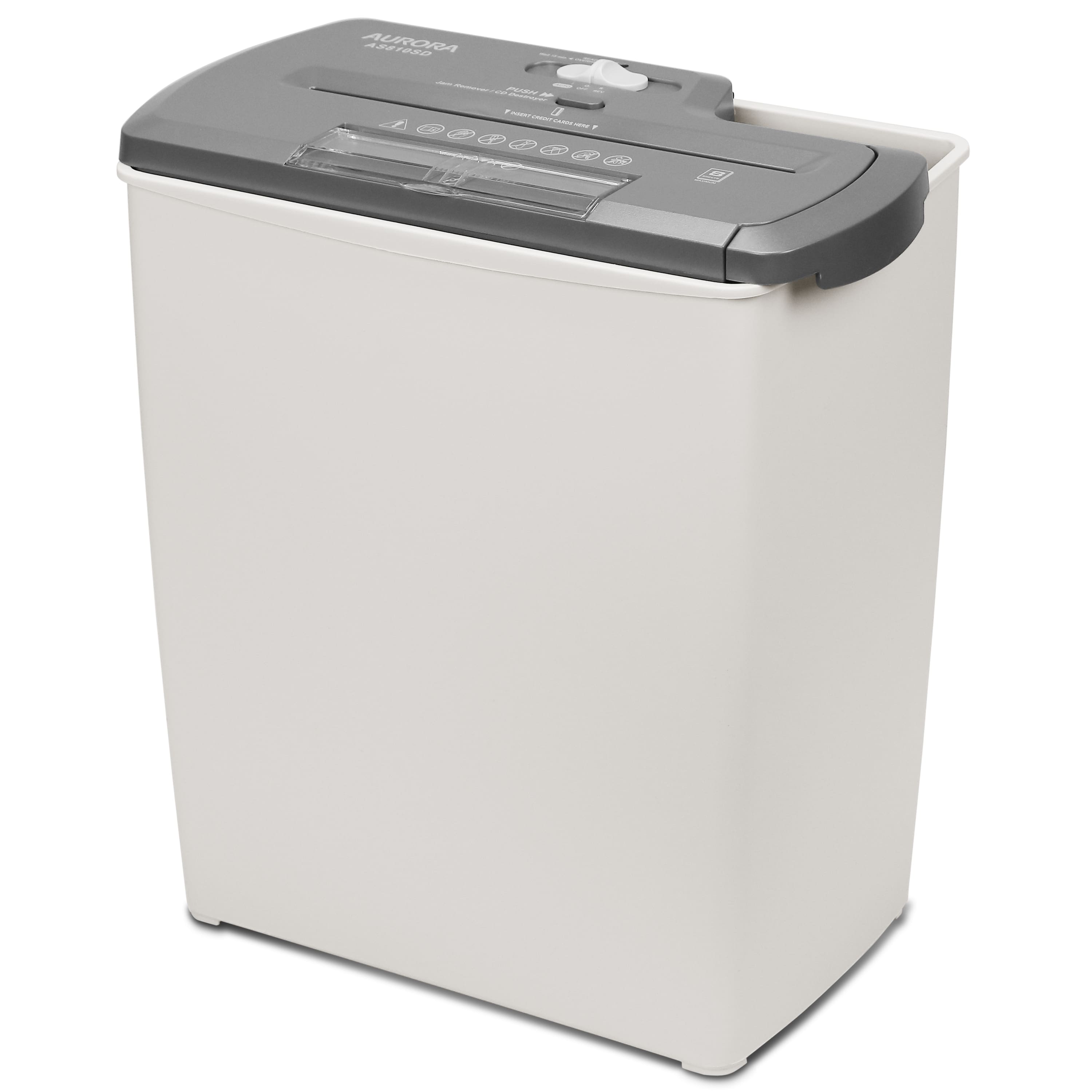 Aurora - AS810SD 8-Sheet Strip-Cut Paper / CD / Credit Card Shredder/ 3.2-gallon Wastebasket - Gray