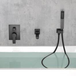 Boyel Living - Single Handle 1 Spray Tub and Shower Faucet with Handheld Shower Head in Brushed Black Valve Included - Matte Black