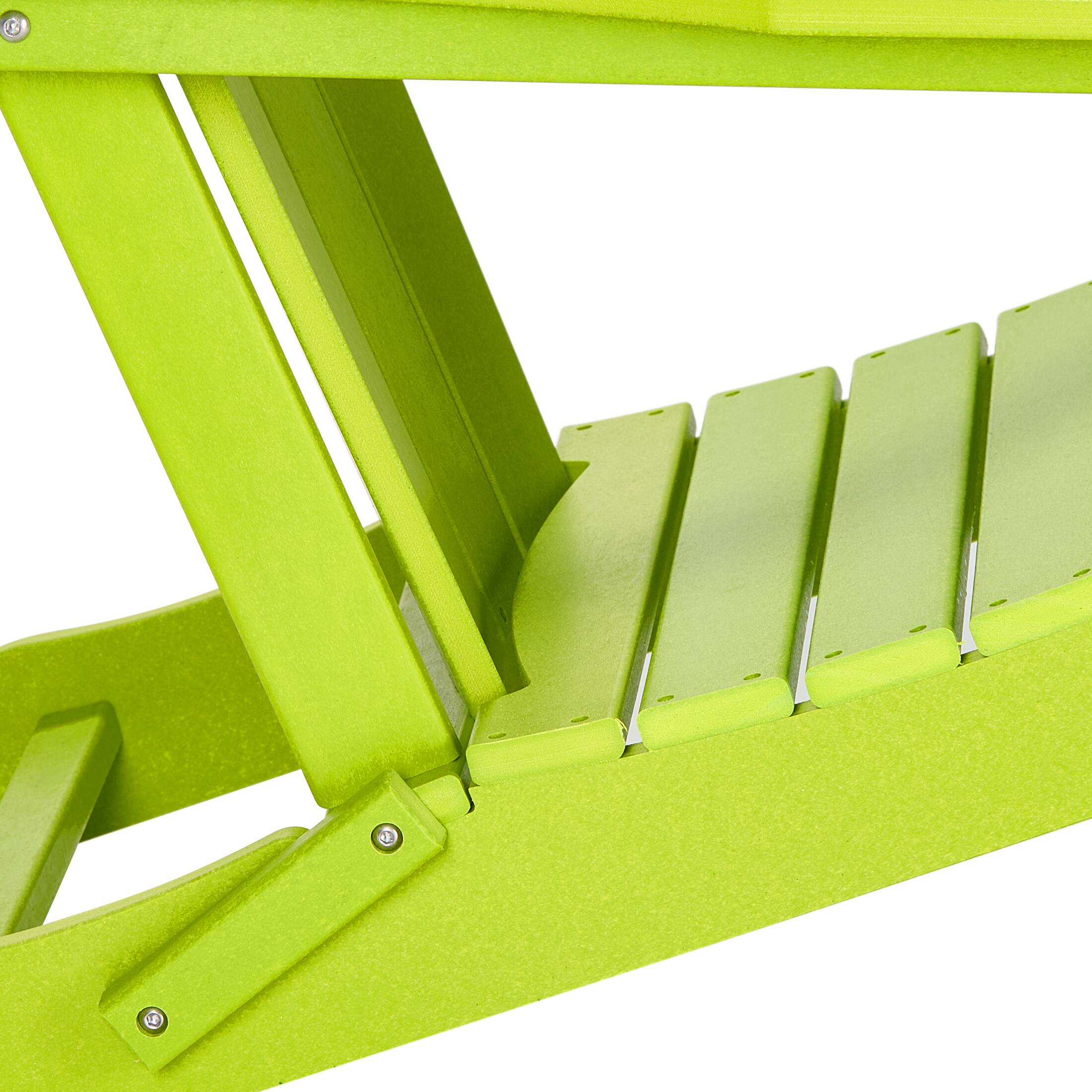 Alt View 5. WestinTrends - WestinTrends Malibu Outdoor HDPE Folding Poly Adirondack Chairs (Set of 4) - Lime.