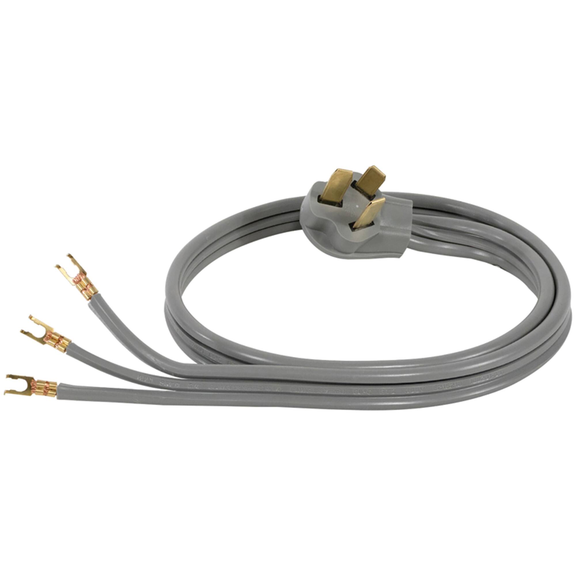 Alt View 8. Certified Appliance Accessories - 3-Wire Open-End-Connector 40 Amp Range Cord 5 ft.