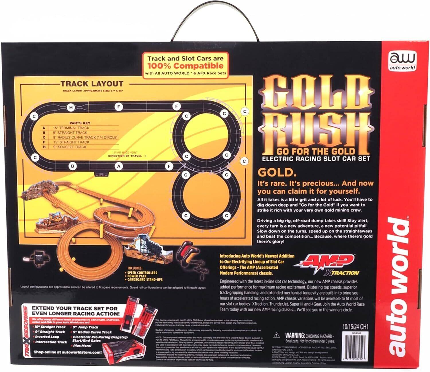 Track and Slot Cars are 100% Compatible with All AUTO WORLD® and AFX Racing Sets

TRACK LAYOUT
TRACK LAYOUT APPROXIMATE SIZE: 7' x 3'

PARTS KEY
A. 15" STRAIGHT TRACK
B. 15" STRAIGHT TRACK
C. 15" STRAIGHT TRACK
D. 15" STRAIGHT TRACK
E. 15" STRAIGHT TRACK
F. 15" STRAIGHT TRACK
G. 15" STRAIGHT TRACK
H. 15" STRAIGHT TRACK
I. 15" STRAIGHT TRACK
J. 15" STRAIGHT TRACK
K. 15" STRAIGHT TRACK
L. 15" STRAIGHT TRACK
M. 15" STRAIGHT TRACK
N. 15" STRAIGHT TRACK
O. 15" STRAIGHT TRACK
P. 15" STRAIGHT TRACK
Q. 15" STRAIGHT TRACK
R. 15" STRAIGHT TRACK
S. 15" STRAIGHT TRACK
T.