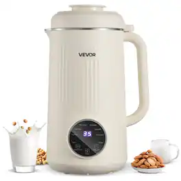 VEVOR - 8-in-1 Nut Milk Maker, 41 oz Soy Milk Maker Machine with 10 Blades, for Homemade Oat, Nut, Soy, Juice, Milkshake - White