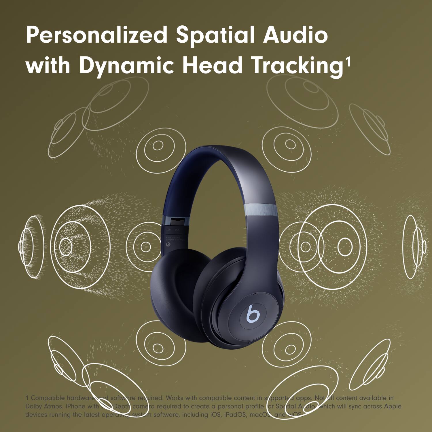 Personalized Spatial Audio with Dynamic Head Tracking1

1. Compatible hardware and software required. Works with compatible content in supported apps. Not all content available in Dolby Atmos. iPhone with Depth camera required to create a personal profile or Spatial Audio which will sync across Apple devices running the latest operating system software, including iOS, iPadOS, macOS, and watchOS.