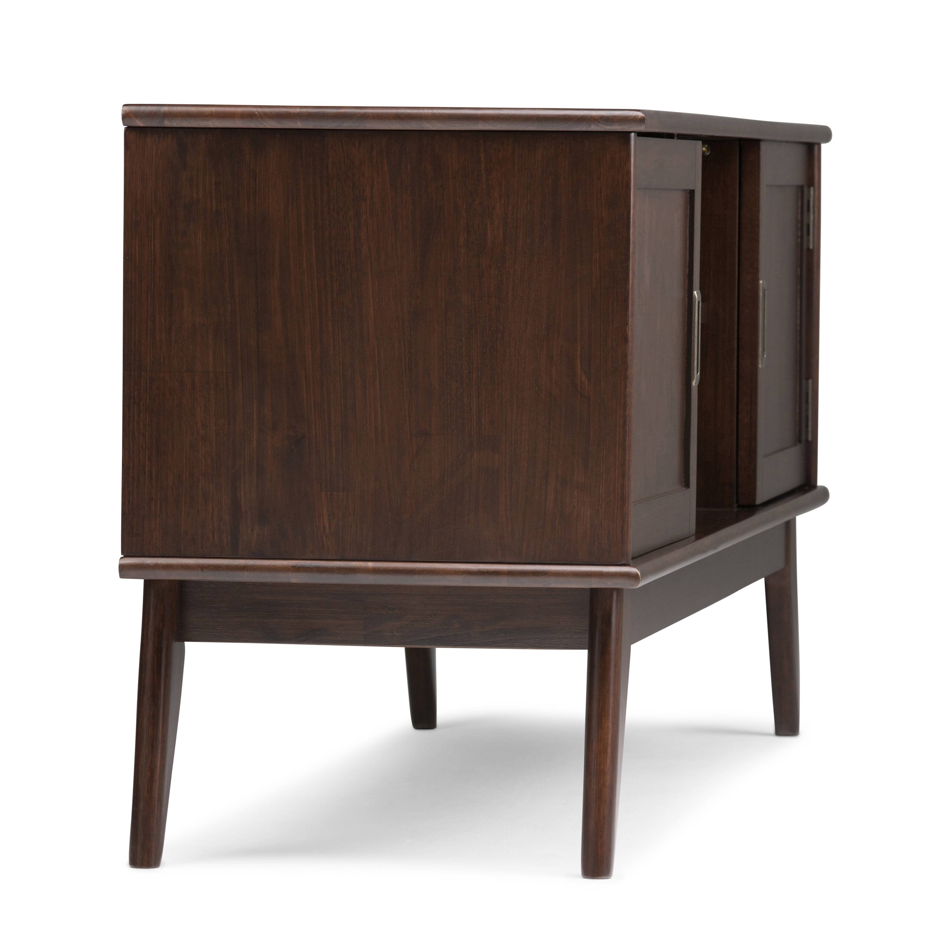 Alt View 7. Simpli Home - Draper SOLID HARDWOOD 60 inch Wide Mid Century Modern TV Media Stand in Medium Auburn Brown For TVs up to 65 inches - Medium Auburn Brown.
