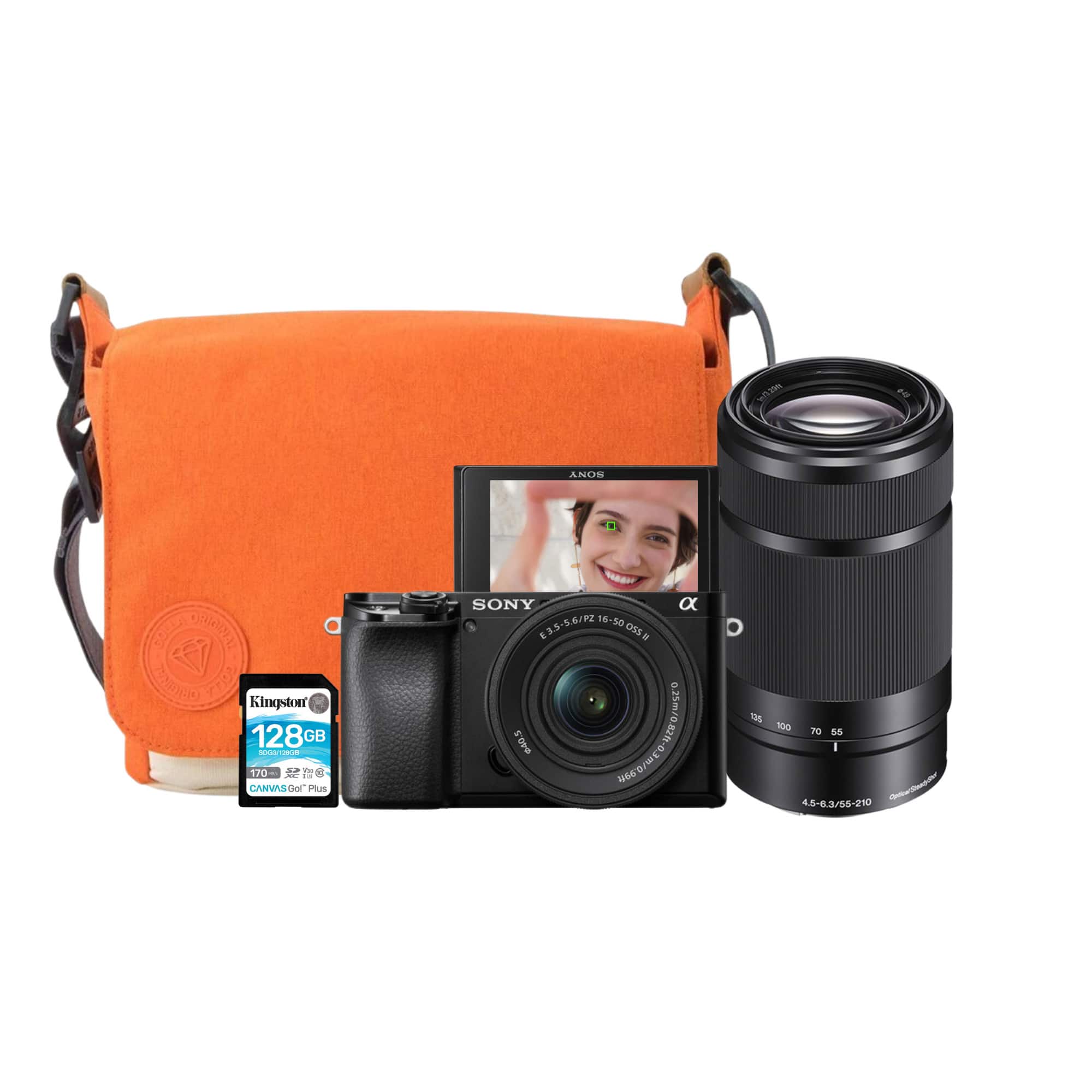 Sony - Alpha a6100 24.2MP APS C Mirrorless Camera and Lens with Camera Bag Bundle