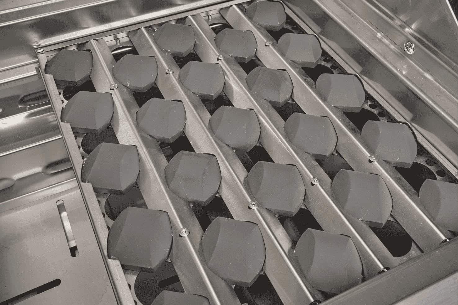 Front. Coyote Outdoor Living - Briquette Set For 50" Gas Grills - stainless steel.