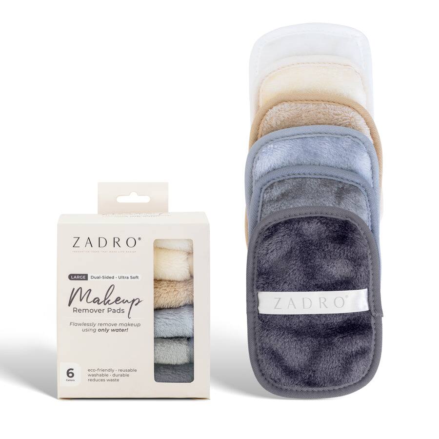 Zadro - Reusable Makeup Remover Cloths - 6 Pack for All Skin Types - neutral