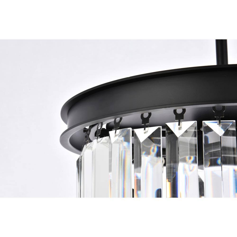 Alt View 4. Urban Classic - Sydney 3 light Matte Black Pendant Clear Royal Cut Crystal - Matte Black.