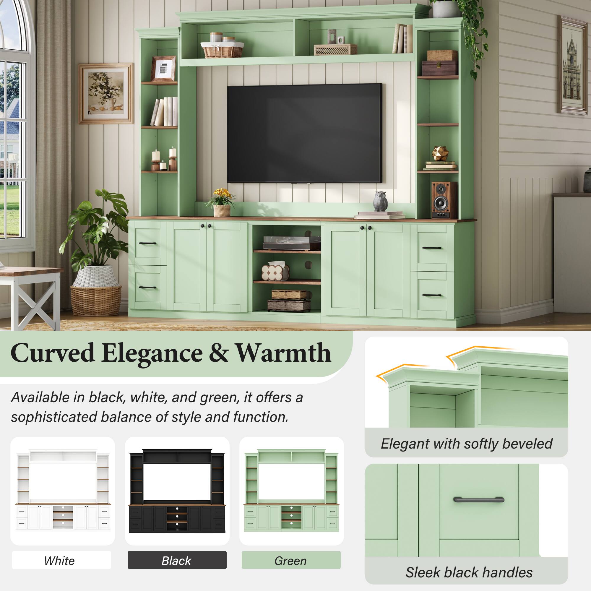 Curved Elegance & Warmth

Available in black, white, and green, it offers a sophisticated balance of style and function.

Elegant with softly beveled

Sleek black handles