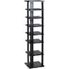 Front. Costway - Wooden Shoes Storage Stand 7 Tiers Shoe Rack Organizer Multi-shoe Rack Shoe box Black - Black.