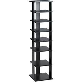Costway - Wooden Shoes Storage Stand 7 Tiers Shoe Rack Organizer Multi-shoe Rack Shoe box - Black