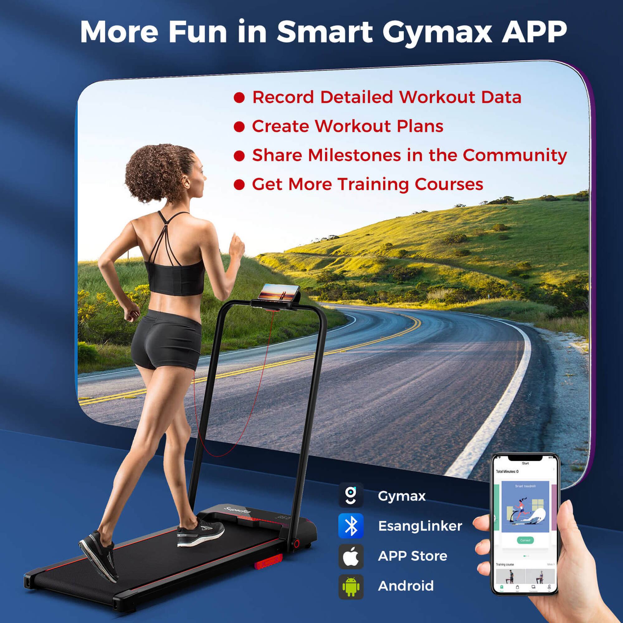 More Fun in Smart Gymax APP

- Record Detailed Workout Data
- Create Workout Plans
- Share Milestones in the Community
- Get More Training Courses

Gymax
EsangLinker
APP Store
Android