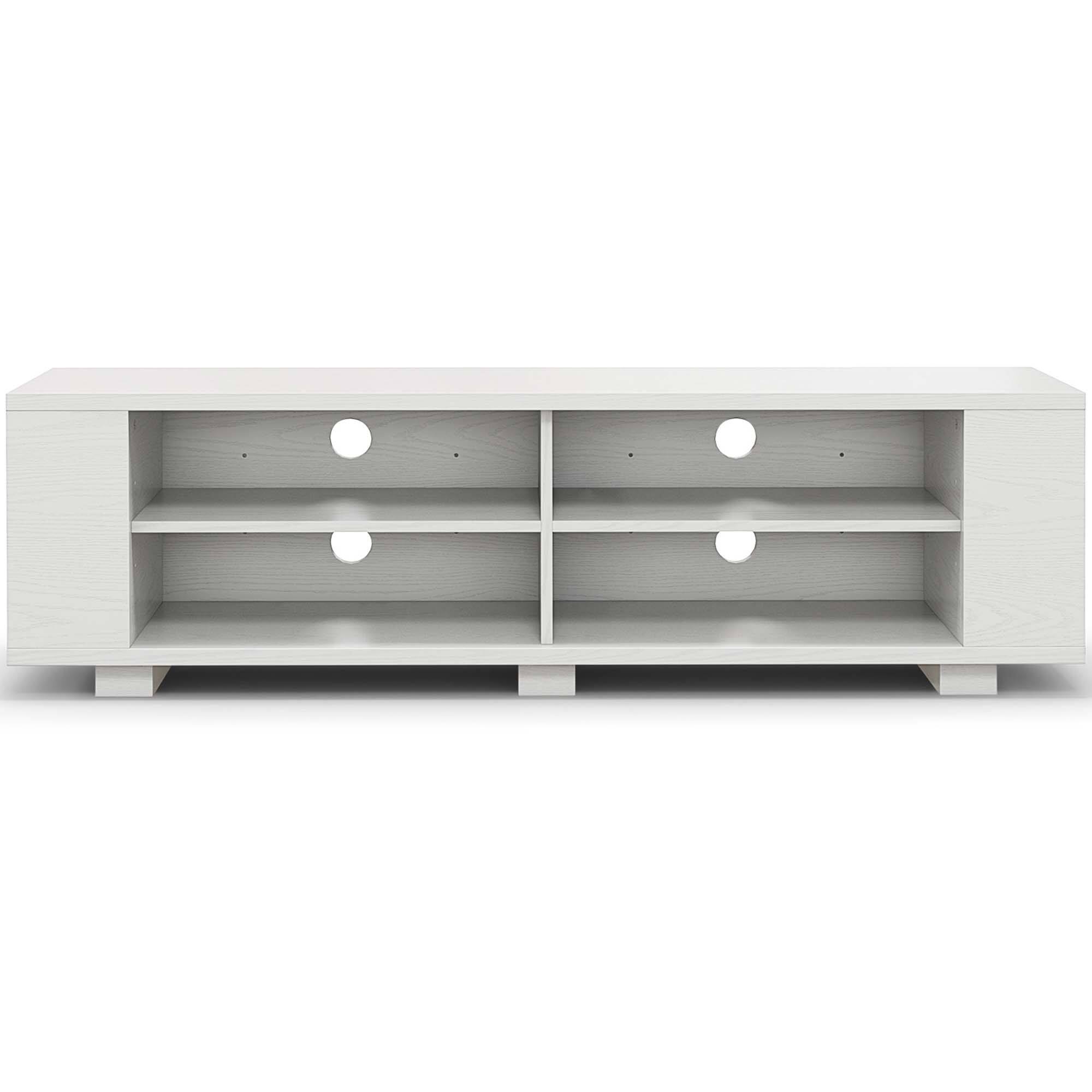 Alt View 19. Costway - 59" Wood TV Stand Console Storage Entertainment Media Center with Shelf - White.