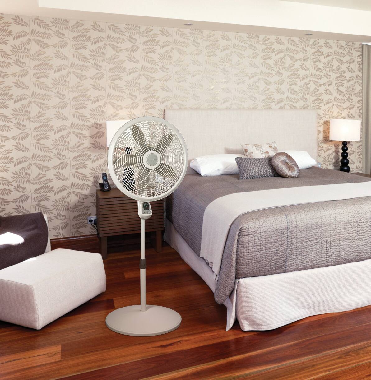 Alt View 4. Lasko - Lasko 18" 3-Speed Elegance and Performance Oscillating Pedestal Fan with Remote - White.