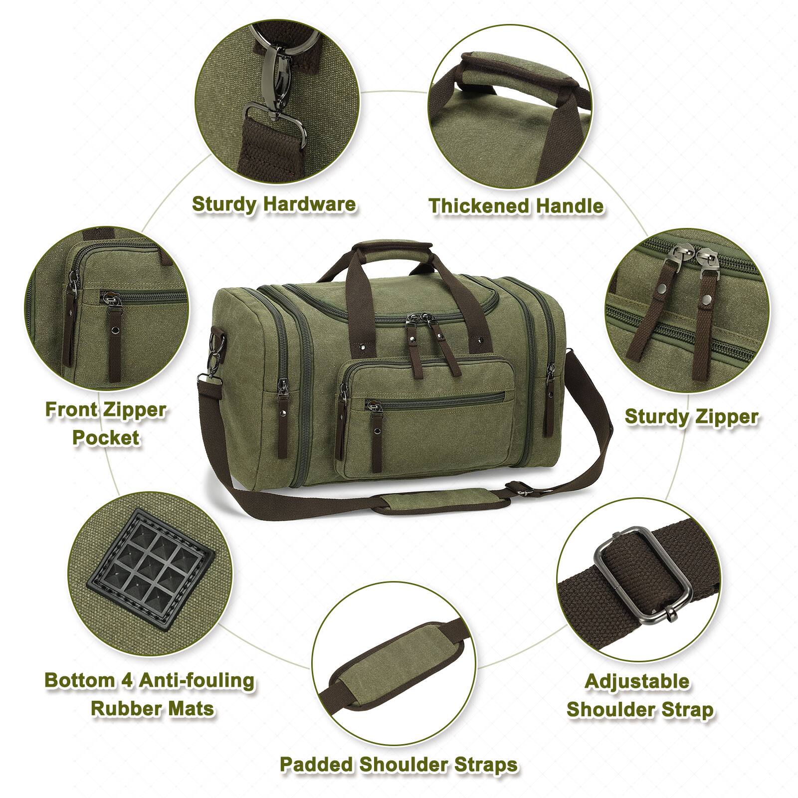 - Sturdy Hardware
- Thickened Handle
- Front Zipper Pocket
- Sturdy Zipper
- Bottom 4 Anti-fouling Rubber Mats
- Adjustable Shoulder Strap
- Padded Shoulder Straps