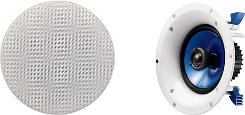 Front. Yamaha - 6-1/2" 2-Way In-Ceiling Speakers (Pair) - White.